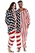 INFLATION Family Christmas Pajamas Sets, American Flag Hooded Zip Up Flannel Romper Home Onesies Sleepwear