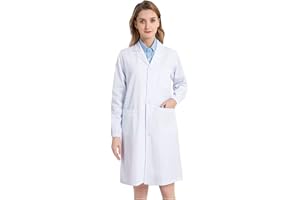 Lab Coat for Men Girl Women Full Length Long Sleeve Uniform Doctor Laboratory Scientist Coat