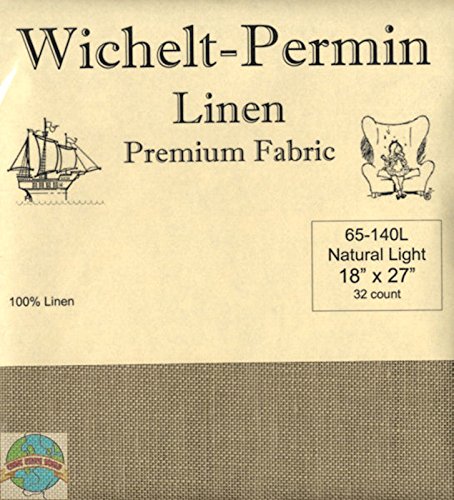 Premium Linen Fabric for Cross Stitch Natural Light Color 32ct 18" x 27" …