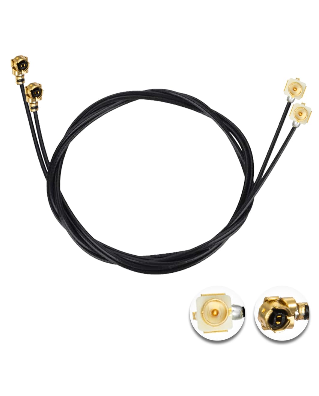 Vecys 2PCS U.F.L1 Male to U.F.L1 Female Cable 20" /50CM 1.13mm Low-Loss Extension Cable