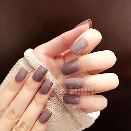 Amazoncom Pure Dark Taro Candy Ladies Nails Short Size