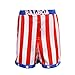 AMNPOLEN Adult Mens American Flag Boxing Satin Shorts Trunk Costume (Large)