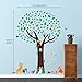 DECOWALL DA-1312N Large Tree with Animal Friends Kids Wall Decals Wall Stickers Peel and Stick Removable Wall Stickers for Kids Nursery Bedroom Living Room