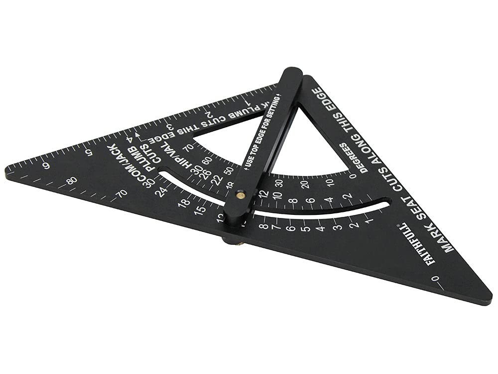 Faithfull FAICSQA7CNC Prestige Adjustable Quick Roofing Square Black Aluminium 180mm (7in)