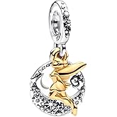 ZURWTCH Rose Gold LinaBell Dangle Charm Fit Women Bracelet Necklaces Fashion Gifts 925 Sterling Silver DIY Jewelry