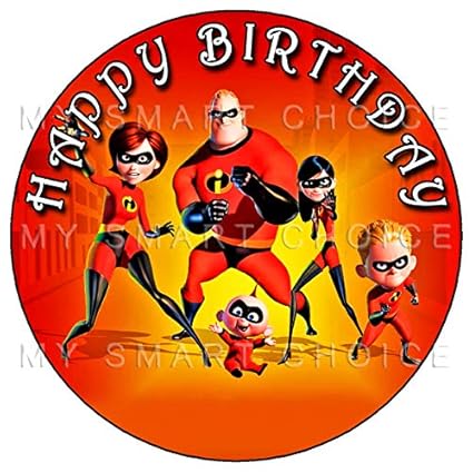 7 5 Inch Edible Cake Toppers The Incredibles 2 Themed Birthday