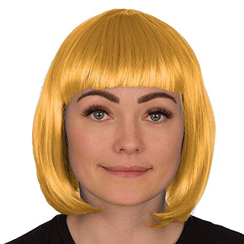 Short Bob Wigs for Women Fancy Dress - 12 Inch Synthetic Short Hair Wigs for Women - Ladies Bob Straight Hair as Anime Cosplay, Halloween Costume Accessories, 70s and 80s Fancy Dress Accessories