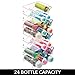 mDesign Stackable Plastic 3 Bottle Refrigerator Wine Rack - Kitchen Storage Organizer for Champagne, Wine or Water Bottles - Stacking Wine Organizer for Fridge - Ligne Collection - 8 Pack - Clear