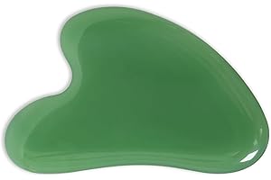 YAMHOHO Gua Sha Jade Stone Gua Sha Massage Tool, Guasha Tool for Face and Body Skin Massage. Tools for SPA Acupuncture, Pink Stone for Body Face Neck and Eye, Skin Care Gift for Woman (deep Green)