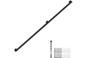 ACQUAN 9FT Black Industrial Iron Hand Railing, Wall Support Handle for Indoor Stairs & Outdoor Decks, Non-Slip & Rust-Resistant