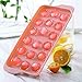 3 Piece-Ice Cube Trays With Lids Fruit Carving Knife Ice Ball Maker Molds -33 Round/ 18 Diamond Shape, Ideal For Whiskey,Cool Drinks, BPA Free/Dishwasher Safe