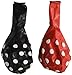 Red and Black with White Polka Dots Latex Balloons 24 Count