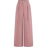 BTFBM Women Wide Leg Dress Pants 2026 High Waisted Button Pleated Business Casual Trousers Office Work Palazzo Pants