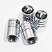 US85 Tesla Logo Emblem Auto Car Wheel Tire Air Valve Caps Stem Cover Cover Accessories Decoration Birthday Gift (Silver Chrome)