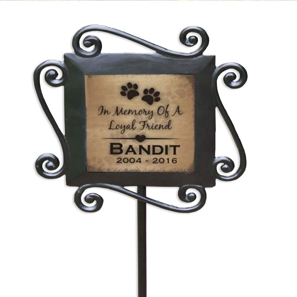 Decorative Garden Stakes - GiftsForYouNow Personalized Loyal Friend Pet Memorial Wrought Iron Garden Stake, 28 x 8.5 Inches