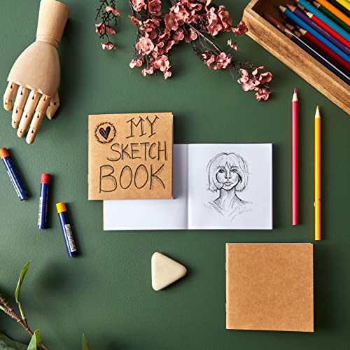 48 Pack Mini Blank Books for Kids Bulk Sketchbooks, Kraft Paper Notebooks for Classroom, Party