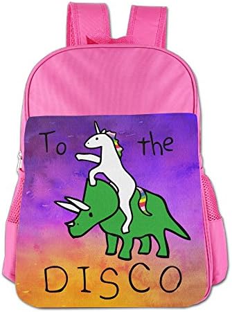 CJTRTE Unicorn Dinosuar To The Disco Girls&Boys Shoulder Backpack Satchel Bag Bagpack For Kids Students(2Color:Pink,Blue)