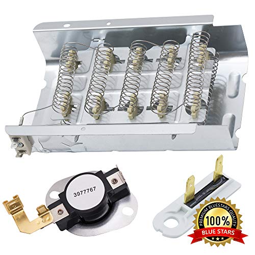 279838 Dryer Heating Element 3977767 3392519 Thermal fuse COMPLETE Dryer Repair Kit Replacement by Blue Stars - Exact Fit For Whirlpool Kenmore Maytag Admiral Dryers - Replaces 3403585 8565582 3398064