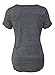 Astylish Women Sexy Cold Shoulder Cut Out Blouse Casual T Shirt Tops Dark Grey Large