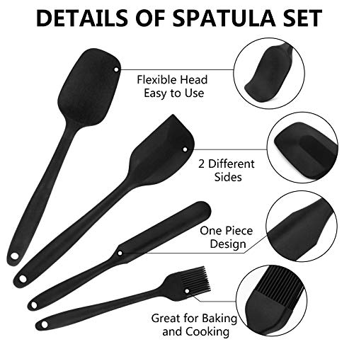Delidge Silicone Spatula Set，6 Piece NonStick Seamless Spaluta Heat