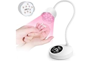 MEKK Gooseneck UV Nail Lamp Cordless Mini UV Light for Gel Nails with Auto Sensor,Professional Flash Cure Lamp 30W Single Nails Light with Three Timers (10s/30s/60s) Salon & Home DIY Use-White