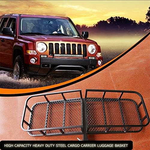 Burrby Trailer Hitch Holder Cargo Carrier, 500LBS Truck Luggage Basket, Roof Rack Basket Car Top Extra Luggage Carrier Cargo Holder Travel SUV