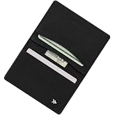 Thread Wallets RFID Blocking Slim Leather Bifold Wallet with Card Protection (Black)