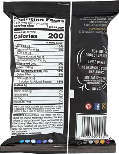 STACYS SNACKS PITA CINNAMON SUGAR, 1.5 OZ