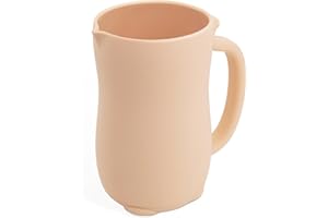 mandoo Baby Bath Rinse Cup - Food Grade Silicone - Shampoo & Body Washing Rinser Cup For Kids with Easy Grip Handle to Rinse Baby Shampoo and Soap - Baby Essentials (Khaki)