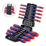 WORKPRO 45-Piece Screwdriver Set - Precision, Slotted & Phillips Screwdriver Kit Includes Bits, Sockets & Folding Rack - Magnetic Tip Keeps Bits Secure - Premium Tool Set