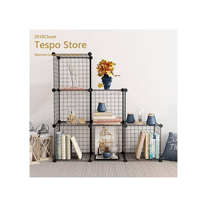 Buy Tespo Wire Storage Cubes Modular Shelving Unit DIY Metal Grid