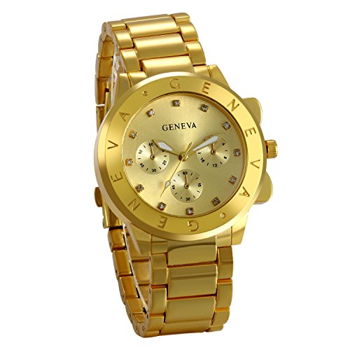 JewelryWe Reloj de cuarzo Hombre de caso Business pulsera acero inoxidable aleación Fantasía longitud 23.5 cm