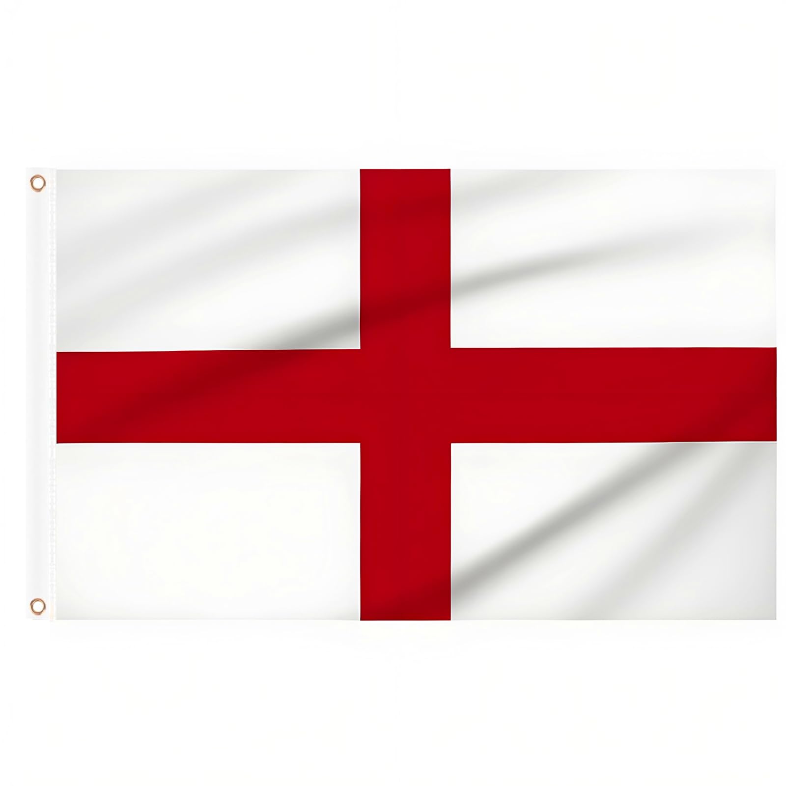 2PCS England Flag 5ft x 3ft, Large St Georges Flag with Brass Eyelets for St George's Day Party Decorations Football Sports Events