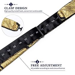 DiBanGu Gold Bow Ties for Men Self Tie Bow Tie and
