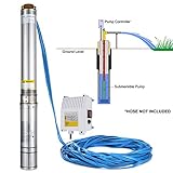 LOVSHARE 110V 1100W Deep Well Pump 1.5HP 4 Inch Submersible Pump 330FT 22GPM Stainless Steel Deep Well Submersible Pump for Extraction of Groundwater (110V 1.5HP 1100W with Control Box)