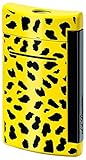 St Dupont MiniJet Black and Yellow Leopard Pattern Torch Flame Lighter