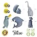 Tilevo Tea Infuser Set of 5 - The Cute Loose Leaf Silicone Tea Steeper Ball Strainer Diffuser with Gift Box - Includes Animal Monkey Platypus Elephant Squirrel and Shark