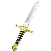 15" Fake Foam Swords Martial Arts Weapons, Realistic Dagger Knife Toy, Foam Short Sword Prop for Play Fighting and Assassins Costume Accessory