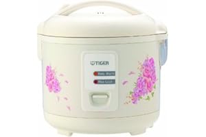 Tiger JAZ-A18U-FH 10-Cup (Uncooked) Rice Cooker and Warmer with Steam Basket, Floral White