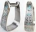 Pro Rider Western Show Horse Aluminum Engraved Stirrups w/Turquoise Crystals Bling 5174thumb 4