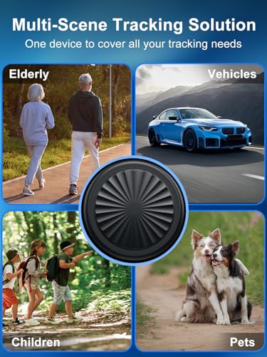 GPS Car Locator Without Subscription, GPS Tracker for Car Compatible with iOS and Android, Waterproof IP67, 7 Days Route Playback, 365 Days Autonomy, Suitable for Cars/Pets/Keys