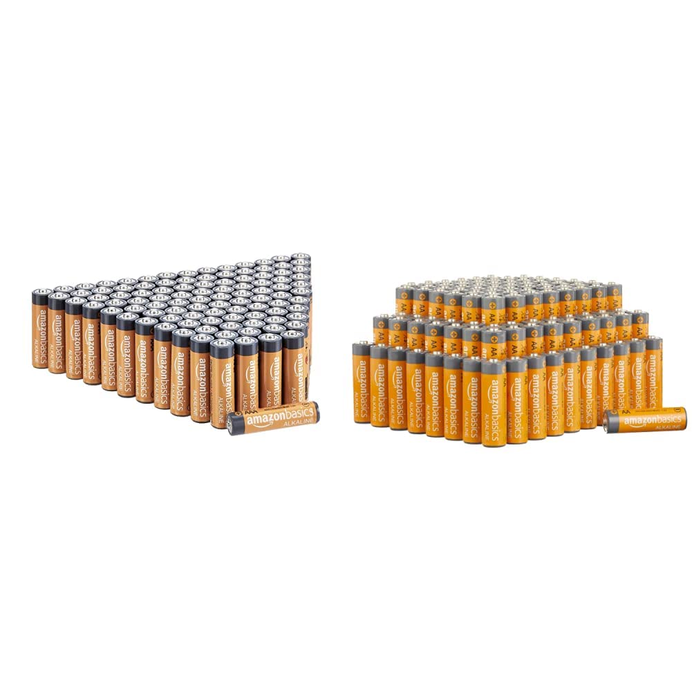 Amazon Basics AAA Performance Alkaline Batteries (100-Pack) & AA Performance Alkaline Batteries (100-Pack)