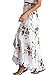 Simplee Apparel Women's Boho Floral Print High Waist Summer Beach Wrap Maxi Skirt Cover Up White