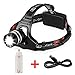 1800LM Rechargeable Headlamp CREE LED, Zoomable Headlamp Flashlight, T6 Head Lights LED for Camping, black (18650/3 AAA Batteries Powered)