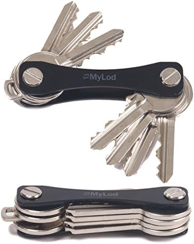 Compact Key Holder by Mylod Best Smart Holder Extended Keychain Organizer Made of Lightweight Aluminum Alloy Holds 2-8 Keys Premium Quality(Black)