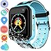 Waterproof GPS Tracker Watch for Kids - IP67 Water-resistant Smartwatches Phone with GPS/LBS Locator SOS Camera Voice Chat Games for Back to School Children Boys Girls (03 S7 Blue Standard)
