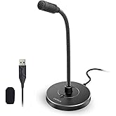 CMTECK USB Computer Microphone G009, Noise-Cancelling Recording Desktop Mic for PC/Laptop for Online Chatting, Home Studio, P