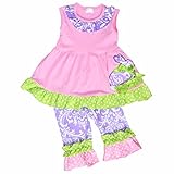 Unique Baby Girls Damask Easter Bunny Easter Outfit