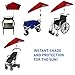 EasyGoProducts SolPro Clamp-On Shade Umbrella – 4 Way Clamp Umbrella with 360 Degree Swivel and Push Button Hinge. Great for Beach Chairs, Bleachers, Strollers, Wagons, Wheel Chairs or Golf Carts