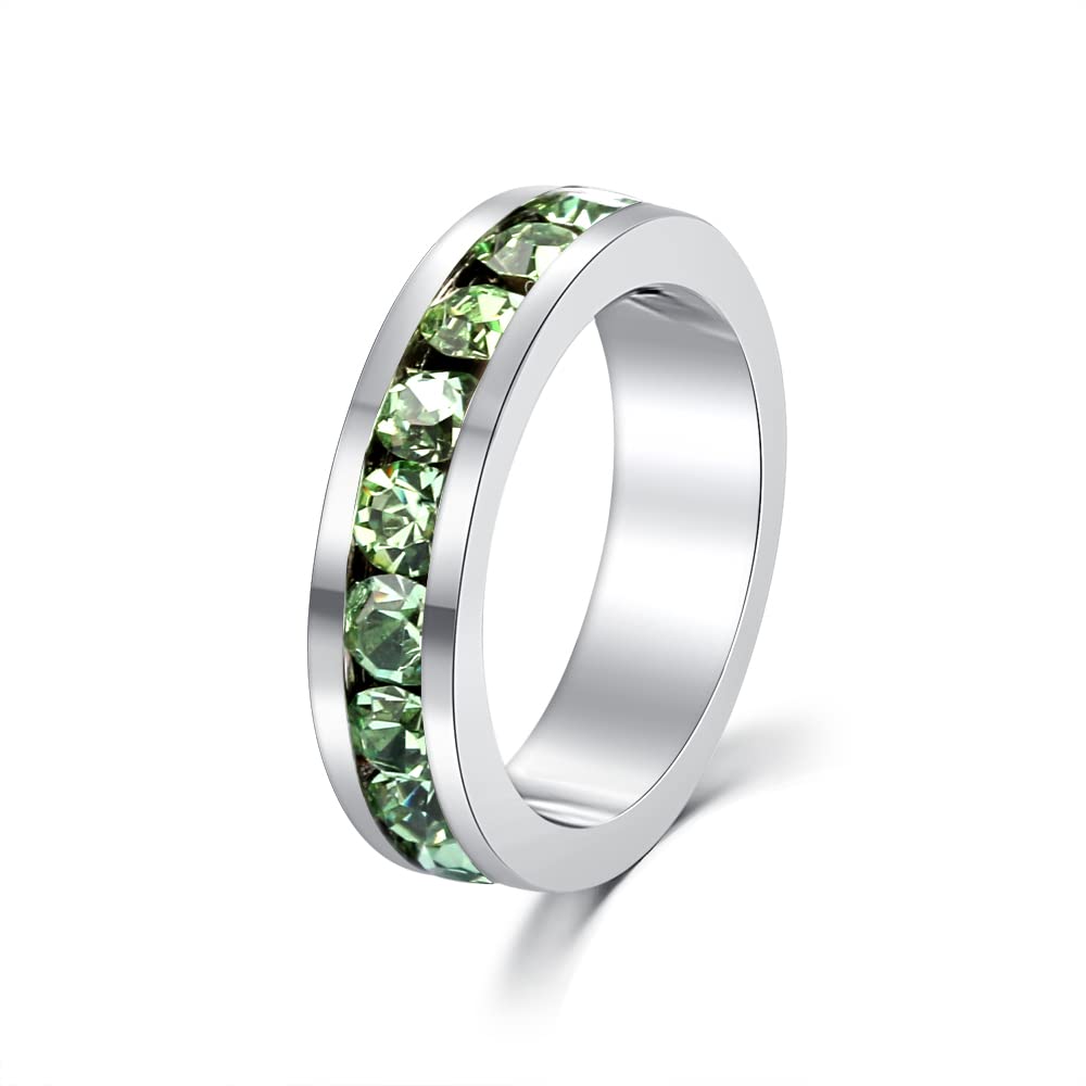 Bosvision Birthstone Pendant Charm for Necklace – Full Eternity, Stackable Crystal Birthstone – Silver or Gold Plated by Muses Art Design